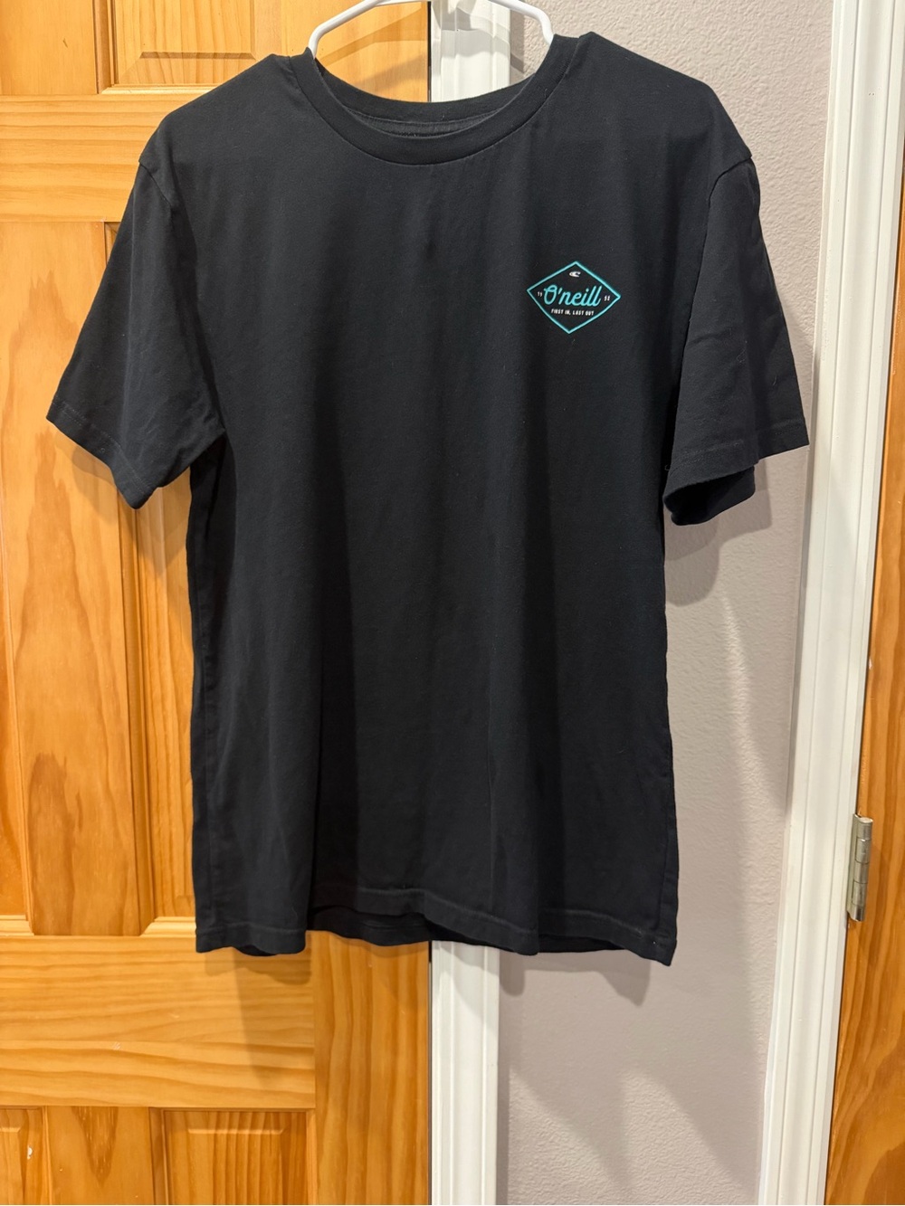 O'Neill Black Short Sleeve Tee with Teal Logo